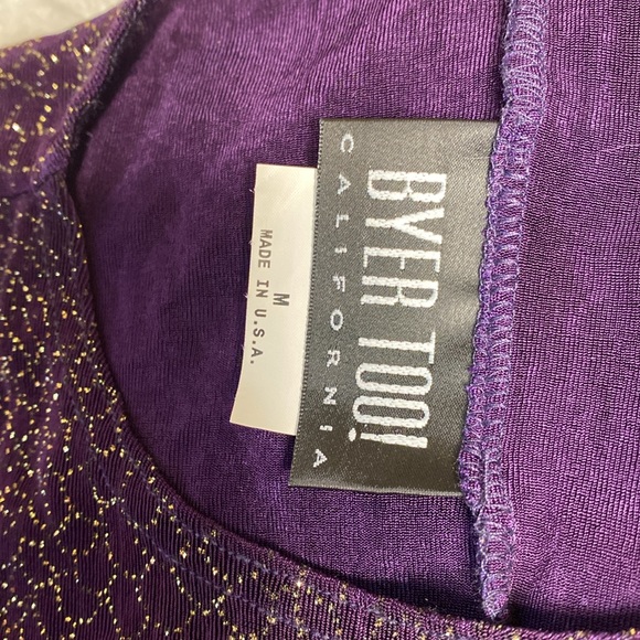 Vintage Byer Too Sleeveless Purple & Gold Dress - Picture 4 of 9